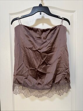 Zara Satin Lace Trim Top